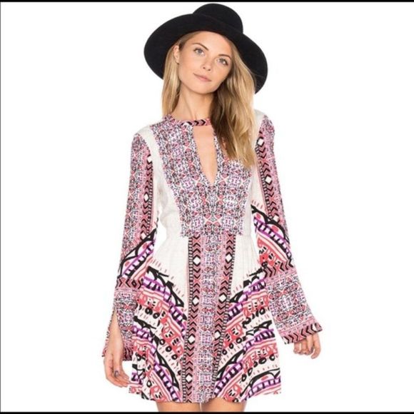 Free People Dresses & Skirts - Free People Tegan Border Printed Mini Dress
